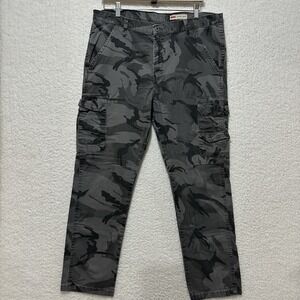 Wrangler Regular Taper‎ Black Gray Camo Cargo Pants Y2K 70SYWGL Size 36